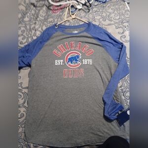 Chicago Cubs Men's Blue and Gray Raglan Shirt